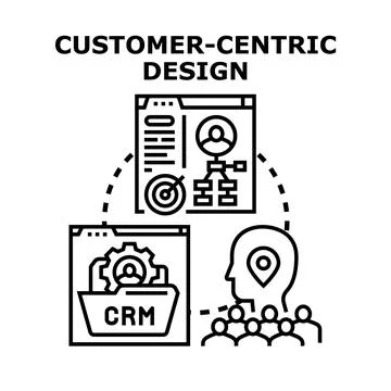 Customer centric design developing product strategy Stock Illustration