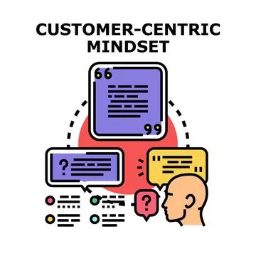 Customer centric mindset developing strategy for business improvement Stock Illustration