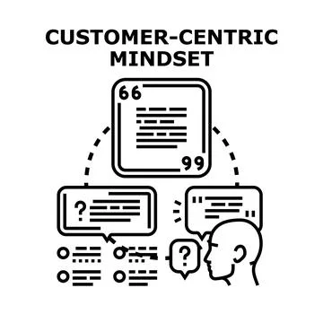Customer centric mindset developing strategy for business improvement Stock Illustration