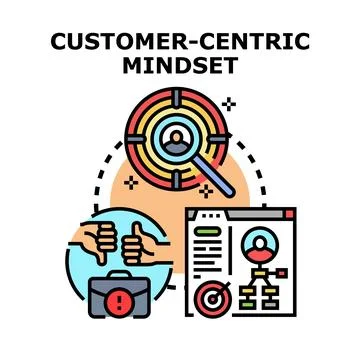 Customer centric mindset focusing on user experience Stock Illustration