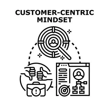 Customer centric mindset focusing on user experience Stock Illustration