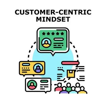 Customer centric mindset focusing on user satisfaction Stock Illustration