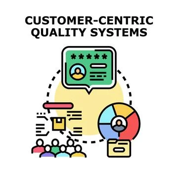 Customer centric quality systems building satisfaction strategy Stock Illustration