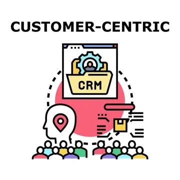 Customer centric strategy focusing on client relationship management 스톡 일러스트