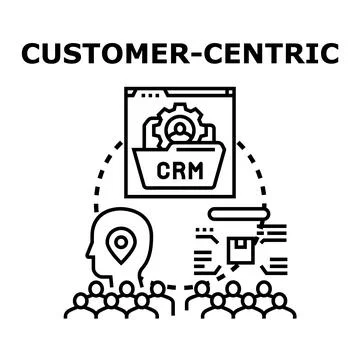 Customer centric strategy focusing on client relationship management Stock Illustration