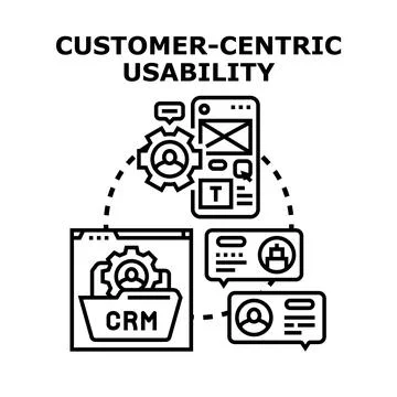 Customer centric usability adapting digital experience for users Stock Illustration