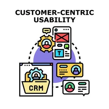 Customer centric usability adapting digital experience for users Stock Illustration