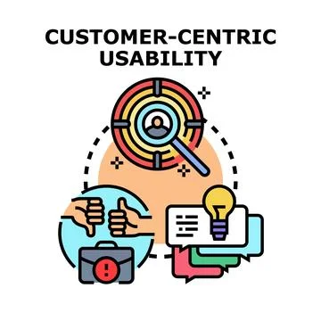 Customer centric usability concept for user experience Illustrazione stock