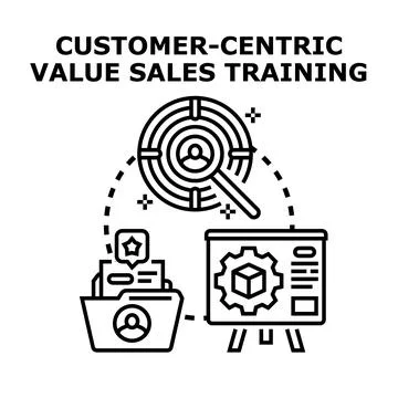 Customer centric value sales training illustration Stock Illustration