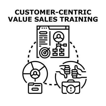Customer centric value sales training concept illustrating business developme Stock Illustration