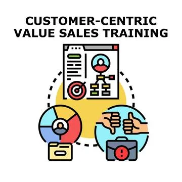 Customer centric value sales training concept illustrating business developme Stock Illustration