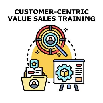 Customer centric value sales training illustration Stock Illustration