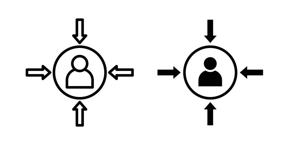 Customer centricity icon symbol. Flat and Stroke Vector illustration Stock Illustration