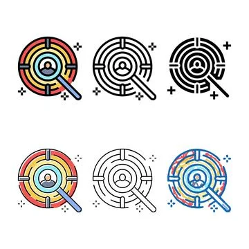 Customer centricity multistyle modern business color icon vector 库存插图