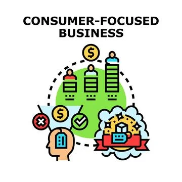 Customer centricity prioritizing needs improving business experience Stock Illustration