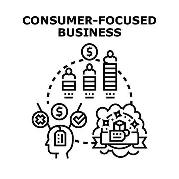 Customer centricity prioritizing needs improving business experience Stock Illustration