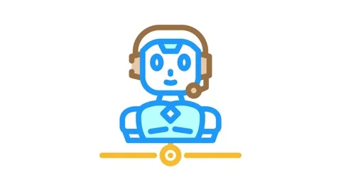 Customer chat bot color icon animation Stock Footage 327270723