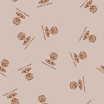 Customer chat bot glyph vector seamless pattern Stock Illustration