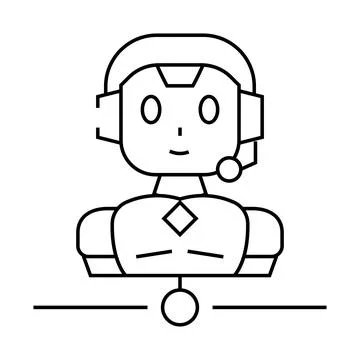 Customer chat bot line icon vector illustration Stock Illustration