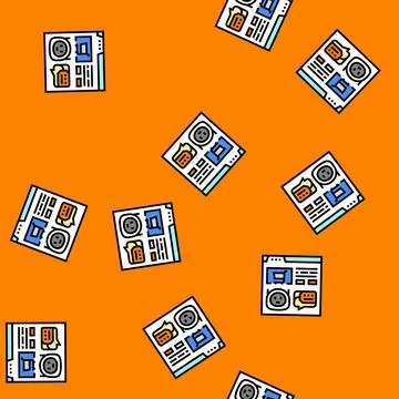 Customer chat bot vector seamless pattern Illustrazione stock