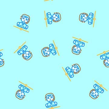 Customer chat bot vector seamless pattern Stock Illustration