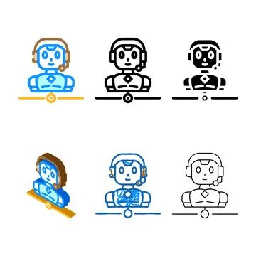 Customer chat edition bot color icon vector Illustrazione stock