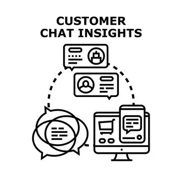 Customer chat insights analyzing feedback and support Stock Illustration