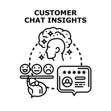 Customer chat insights for satisfaction analysis concept Stock Illustration