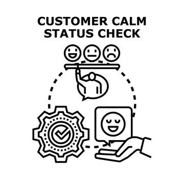 Customer checking satisfaction status with review service Stock Illustration