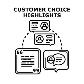 Customer choice highlights selecting client feedback concept Stock Illustration