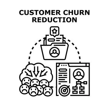 Customer churn reduction strategy using data management and analytics Stock Illustration