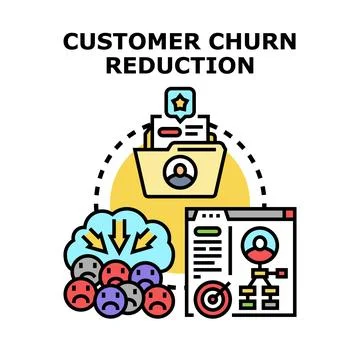 Customer churn reduction strategy using data management and analytics Stock Illustration