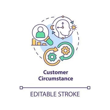 Customer circumstance concept icon Stock Illustration
