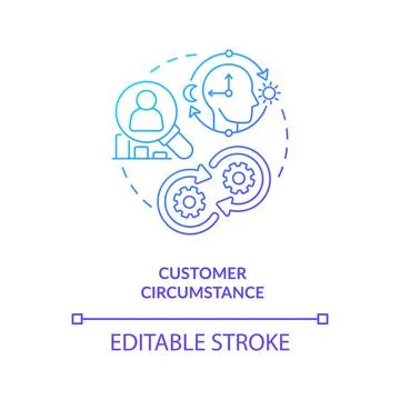 Customer circumstance red gradient concept icon Stock Illustration