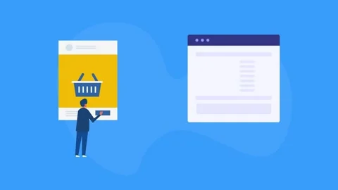 Customer clicks on ecommerce ad, send traffic from social media to website. Stock Footage 313335060