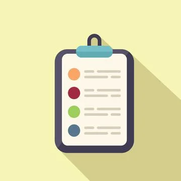 Customer clipboard icon flat vector. Crm data Stock Illustration