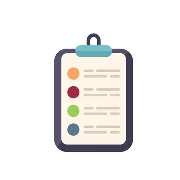 Customer clipboard icon flat vector. Crm data Stock Illustration