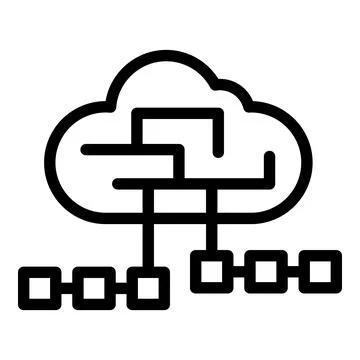 Customer cloud data icon, outline style Stock Illustration