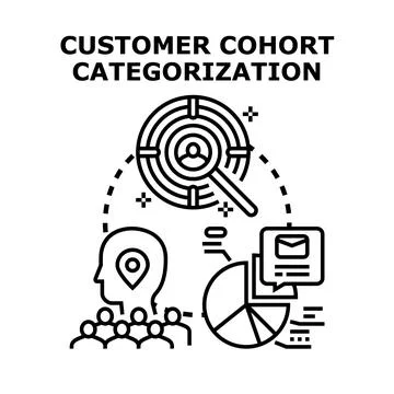 Customer cohort categorization and segmentation analytics concept Stock Illustration