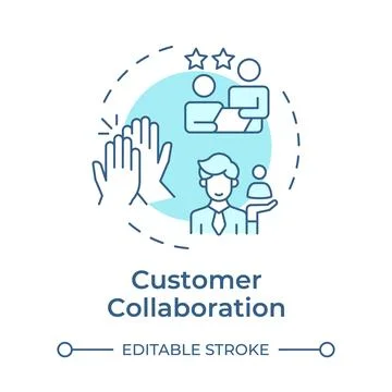 Customer collaboration concept icon Stock Illustration
