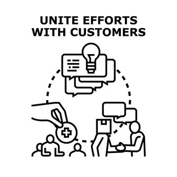 Customer collaboration uniting efforts for shared value creation Stock Illustration