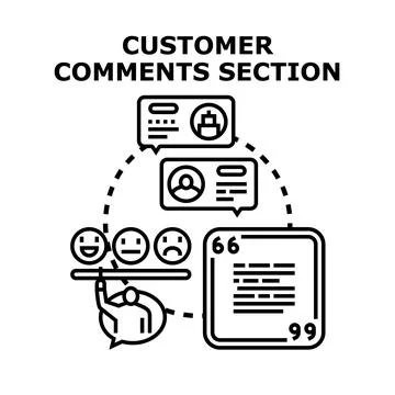 Customer comments section with feedback reviews and ratings Stock Illustration