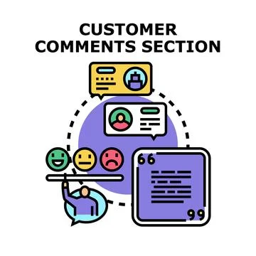 Customer comments section with feedback reviews and ratings Stock Illustration