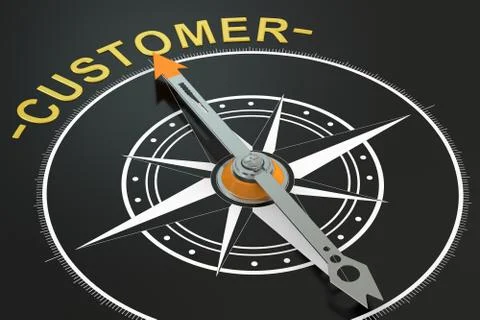 Customer compass concept, 3D rendering Stock Illustration