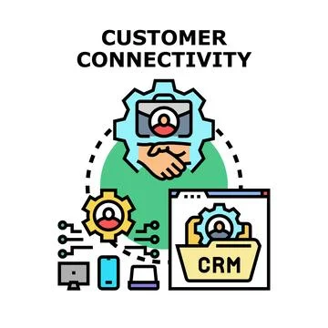 Customer connectivity concept providing business relationship management Stock Illustration