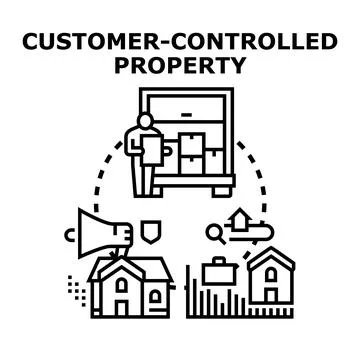 Customer controlled property concept vector illustration icon Stock Illustration