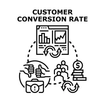 Customer conversion rate optimizing digital marketing strategy Stock Illustration