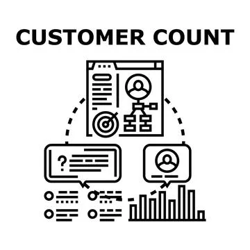 Customer count strategy and user engagement analytics Stock Illustration