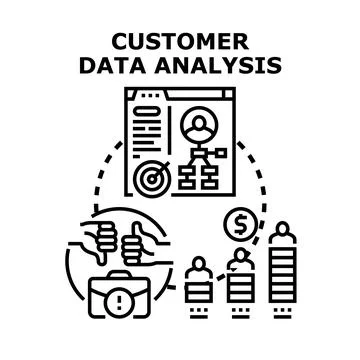 Customer data analysis for business growth and insights Stock Illustration