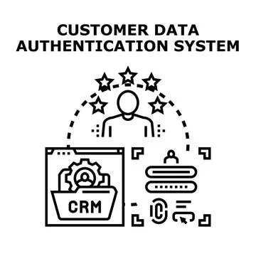 Customer data authentication system ensuring user account security Stock Illustration